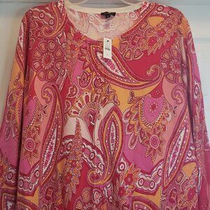 Talbots Paisley Lightweight Sweater